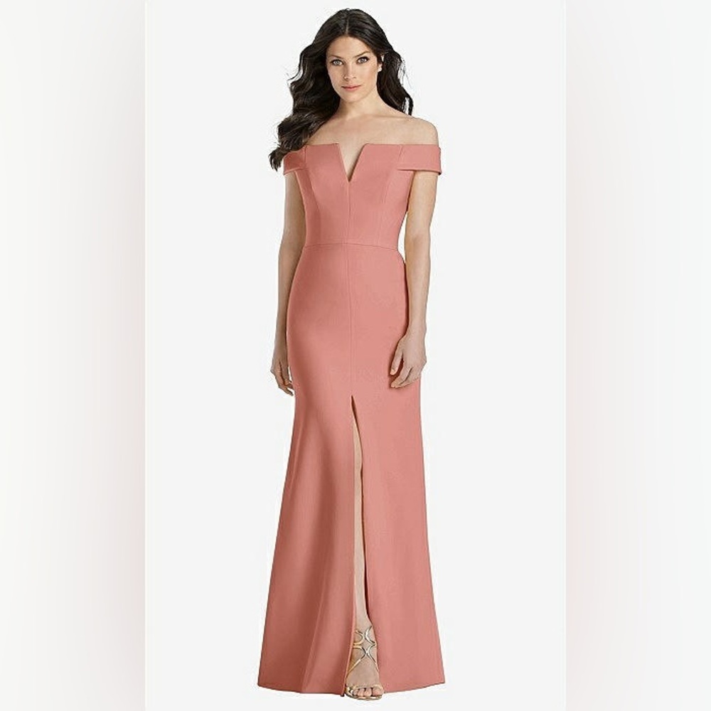 NEW - DESSY COLLECTION - 3038 DRESS - OFF THE SHOULDER - DESERT ROSE - SIZE 12